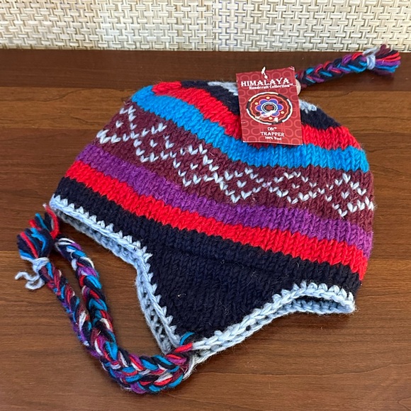 🌟HP🌟Himalayan Trapper Hat 100% Purple Wool Handcraft Collection D&Y Nepal OSFM - Picture 6 of 9